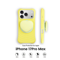 Heart-shaped Stand Liquid Silicone Water Ripple Back Case For IPhone 17 16 15 14 13 Pro Max For Magsafe Skin-friendly Soft Cover
