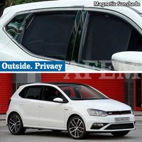 For Volkswagen VW POLO 6R 6C 2009 ~ 2017 5 MK5 Hatch Sun Shade Magnetic Car Window Sunshades Accessories Mesh Windshield Curtain