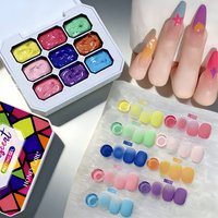 9 color fluorescent nail pat gel ,rainbow bright colors high saturation UV&LED nail polish adhesive salon DIY Y2K,summer popular
