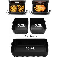 Hot Rectangle Air Fryer Silicone Liners for Ninja DZ071/AF500UK Air Fryer Basket Replacement Dishwasher Safe Air Fryer Liners