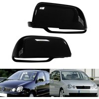 2X Gloss Black Side Wing Door Mirror Cover Caps Casing For VW Polo 9N 2002-2005/04 Rearview Parts 6Q0857537 6Q0857538