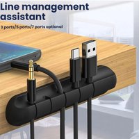 3/5/7-hole Data Cable Organizer Desktop Charging Cable Storage Protector Cord Management Holder for Phone USB Charger Earphones