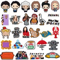 13-100Pcs Old Friends Shoe Charms Cartoon Clogs Sandals Decoration Shoes Accessories Buckle for Kids Friends Gift