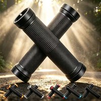 MTB Fixed Gear Bike Handlebar Grips, Aluminum Double Lock Anti-slip Rubber Bar Grips