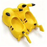 Cute Kawaii Pokemon Pikachu Slippers Cartoon House Sandals Slides Non-Slip Soft Indoor Outdoor Beach Sandals for Kids Comfort