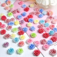 50PCS Multiple Colors Minimalist Camellia Resin Nail Art Charms Luminous Soft Flowers Nail Decorations DIY Earrings Nails Crafts