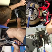 Brake Caliper Tool Stainless Steel Ratchet Brake Piston Caliper Spreader Tool Press Twin Quad Separator Pad Disc Repair Kits Car