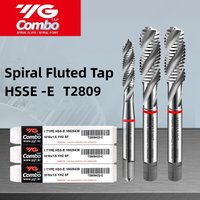 Taraud cannelé en spirale métrique YG HSSE T2809 M2M2.5M3M4M6M8M10M12M14M16M18M20M22, 1 pièce, pour taraudage de trous aveugles