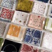 Cotton and Linen Square Towel Floral Polka Dot Scarf Literary Mori Headscarf Headband Bag Strap Female Japanese Korean Popular