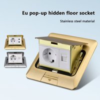 Europejski standard ukryte wyskakujące podłogowe gniazdo komputerowe 120*120mm złota stal nierdzewna kuchnia sypialnia wodoodporna wtyczka USB