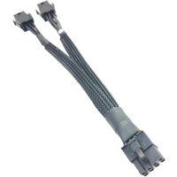 Dual 6 Pin Female To 8 Pin Male GPU Graphics Card Power Adapter Cable 18AWG Braided Sleeved Black 20cm