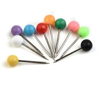 100pcs Fishing Line Winder Pins Plastic Round Head Big Map Tack Pin Steel Point Fish Rope Winders Thumbtack Pesca Iscas Tackle