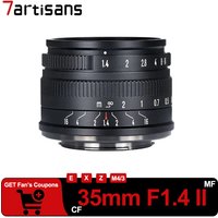 7Artisans 35mm F1.4 Mark II APS-C Prime Lens Wide Angle Manual Focus Portrait Lens for Sony E Nikon Z Fuji FX M43 mount