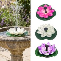 Bird Bath Fountain Lotus Solar Water Fountain with Spray Nozzles Floating Water Lily Bird Bath Fountain Outside Garden Pond Pool