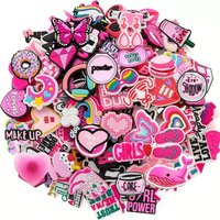 20/30/50Pcs Random Pink Series Shoe Charms Decoration Fit Clog Sandals Slippers Ornament Shoes Accessories Kids Girl Party Gifts