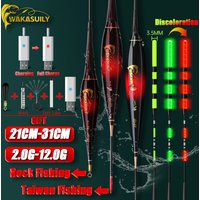 2024 New Rock Fishing Float Electronic Luminous Float Short Gravity Sensing Full Green To Red Tail+USB Charging Accessory Set