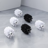 Brosse de toilette de remplacement pour le nettoyage de la salle de bain, outil de salle de bain à tête blanche et noire, 1 pièce