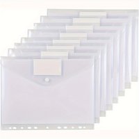 8pcs Plastic Envelopes Poly Envelope Folder, Letter Size/A4 Size, for School and Office Supplies