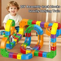 Diy Magic Variable Magnetic Train Track Set Anti-gravity Electric Railway Toy 3D Cube Rails Model Christmas Gift for Kids