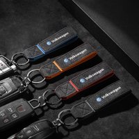 High Quality Suede Car Keychain Keyring Key Ring Anti-lost Pendants Accessory For Volkswagen Golf Passat B5 Jetta Tiguan Polo cc