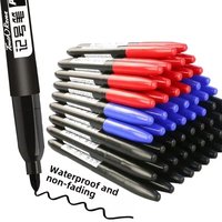 6PCs/Set Fine Point Permanent Markers 1.5mm Waterproof Thin Nib Crude Ink Black Blue Red for Office School Color Marker Pens