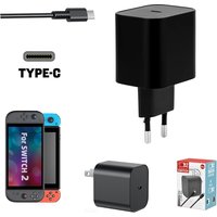 EU Plug Fast Charger For Nintendo Switch 2 Console AC Adapter Charging Type C USB Power Supply Wall Charger For NS Accessorie
