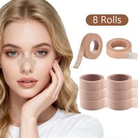 8Rolls Non-Woven Nose Tape for Rhinoplasty Shaping Hypoallergenic Paper Tape Breathable Micropore Tape Adhesive Light Beige Tape