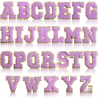 6Cm English Letter Towel Embroidery Patch Sticker Purple Letter Computer Embroidery Label Ironing