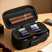 Smell Proof Pipe Bag with Lock Hard Shell Stash Case Odor Resistant Travel Organizer for Pipes Vials and Accessories