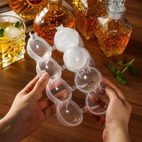 4 Hole Ice Hockey Model Whiskey Vodka Circular Ice Box Mould ice Making Tool Whisky Cocktail Vodka Ball Ice Mould Bar Tool