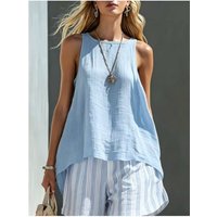 Fashion Solid Color Sleeveless Top Printed Striped Shorts Women's 2 Piece Set Summer Casual Seaside Vacation Female Shorts Set