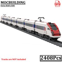 Swiss RAB e500 Passenger Train Set MOCBUILDING Electric-Locomotive Display Model Railway Traffic Construction Bricks Toys Gift