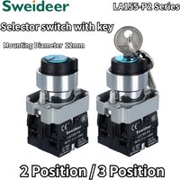 Key Switch 22mm knob switch for panelboard 1NO/2NO/1NO1NC 2/3 Position Self Locking Reset Select Knob Switch black