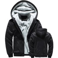 Winterjacke für Herren, warmer Mantel, dicker Fleece, Herrenjacke mit Reißverschluss und Kapuze, lässige Kapuzenjacke, Sportbekleidung, Oberbekleidung, lange Ärmel, Sport-Hoodie.