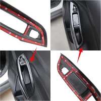 For Ford Focus 3 MK3 MK4 2009-2017 Car Door Interior Armrest Window Panel Wood Black Decorative Sticker Accessories