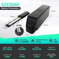 52V Hailong Battery 4-Pins / 5-Pins 48V 36V 10Ah 15Ah 20Ah for Bafang BBS02 BBS03 BBSHD Motor Hailong Battery 36V Hailong 1 48V