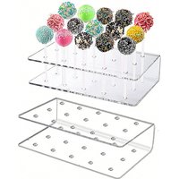 Cake Pop Stand 15 Holes Clear Acrylic Lollipop Display Holder for Weddings Birthday Anniversary Parties Candy Decorative