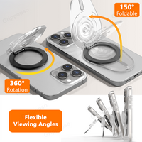 Grippopso 3-in-1 Magnetic Ring Phone Holder For iPhone 16 15 14 13 With Silicone Cover 360° Rotation Adjustable Phone Grip Holde