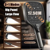 Upgraded Square 15CM Big Panel Large Flow Shower Head 3+1 Modes Adjustable Showerhead High-pressure Water-saving Handheld Shower