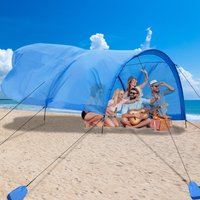 WESTTUNE Beach Tent Shade Canopy Wind-Powered Portable Sun Shade Foldable Outdoor Sun Protection Shelter Beach Tent for 8 People