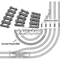 MOC City Bricks Train Flexible Construction Parts Railway Curve Track Building Blocks Model Accessories Compatible with 53401