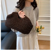 Elegant Ladies Chain Woven Handbag Straw Shoulder Bag Fashionable Raffia Crossbody Beach Bag Summer New Versatile Women's Bag