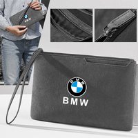 Fashion Car Portable Storage Bag Suede Leather Zipper Wallet For BMW X1 X2 X3 X4 X5 X6 X7 GT E53 E70 E71 F25 E84 M Sticker
