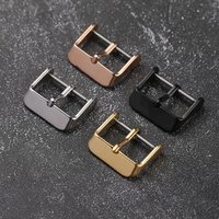 High-end 304 stainless steel watch buckle, sizes 16, 18, 20, 22MM, available in silver, black, gold, and rose gold, as watch acc