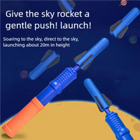 Air-Pump Rocket Launcher Toy, Hand-Pressed Rocket Launcher with Led Flashing Foam Rockets, Children's Abs Plastic Outdoor Flying Toy, 20m-Range Interactive Backyard Game Suitable for Birthdays,