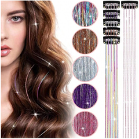 6Pcs Shiny Hair Clip, Heat-Resistant Shiny Fairy Hair Accessory, Multi-Color Braided Hair Accessory, Easy To Disassemble - Used