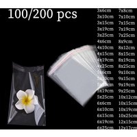 Self sealing transparent plastic bag, jewelry self-adhesive packaging, cellophane, jewelry, cookies, gifts and candy packaging