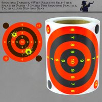 100Pcs 3inch Number Circle Stickers for Shooting Practice, Splash Target Stickers, Shooting Target Training Supplies Stickers, Fluorescent Color Labels (Can Be Used for Real Gun Practice and Airgun
