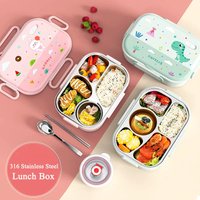 1550ML 316 Stainless Steel Thermal Bento Lunch Box Bag Compartment Microwave Lunch Container Kid Adult Leak-Proof Food Storage