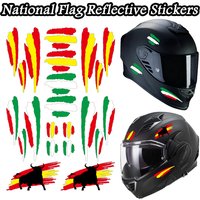 AliExpress NONE Spanish Italian Flag Reflective Motorcycle Stickers Moto Motorbike Scooter Car Quad ATV Bike Helmets Accessories Vinyl Decal Set